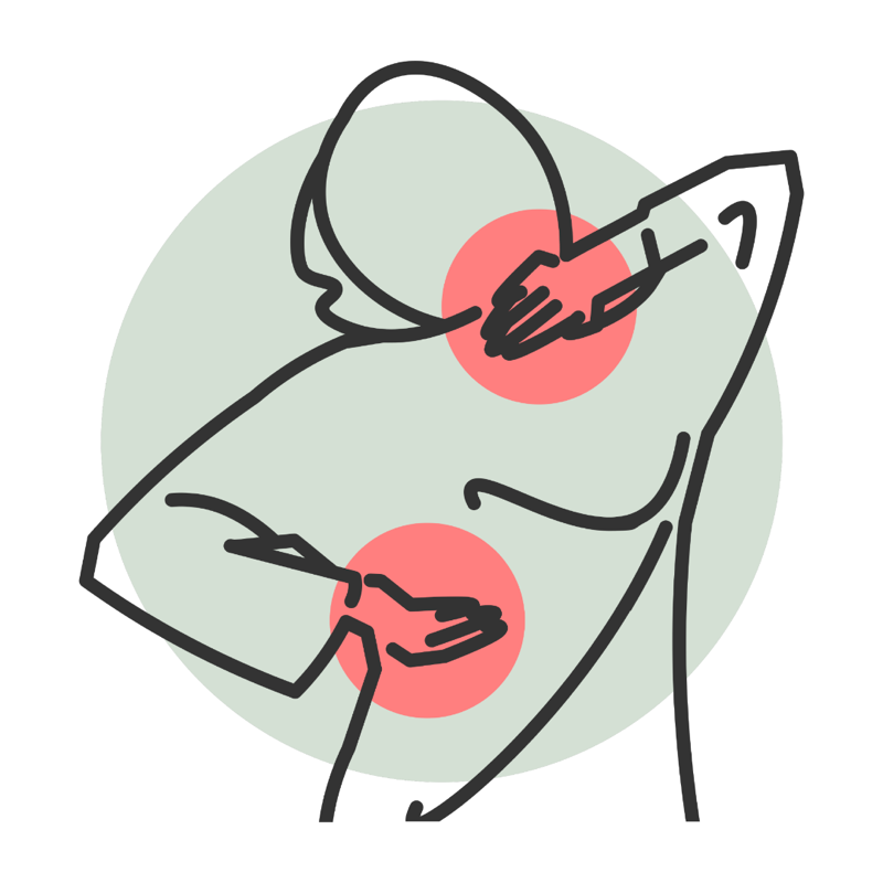Illustration of neck and shoulder pain being treated